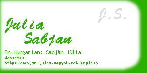 julia sabjan business card